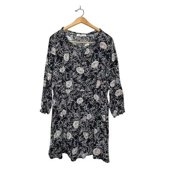 Ann Taylor LOFT Floral Print Long Sleeve Mini Dress Plus Size 18 - Picture 1 of 7